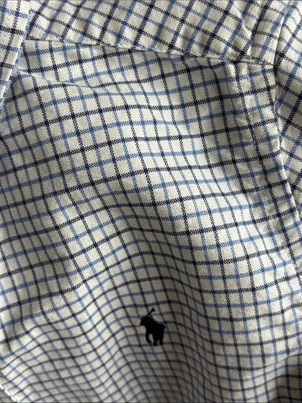 Ralph Lauren White Shirt with Blue Windowpane Check